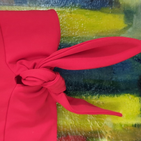 The Limited red cap sleeved tie waist top large - Picture 3 of 8